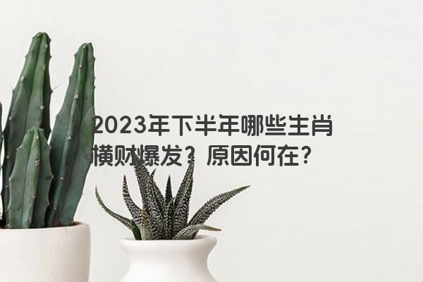 2023年下半年哪些生肖横财爆发?原因何在? 2023年下半年哪些生肖横财爆发?原因何在?