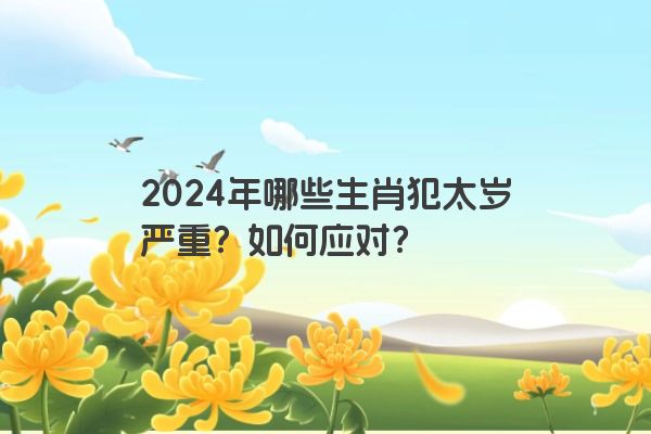 2024年哪些生肖犯太岁严重？如何应对？