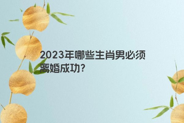 2023年哪些生肖男必须离婚成功？