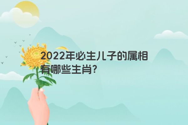 2022年必生儿子的属相有哪些生肖？