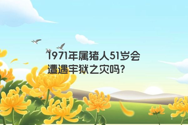1971年属猪人51岁会遭遇牢狱之灾吗？