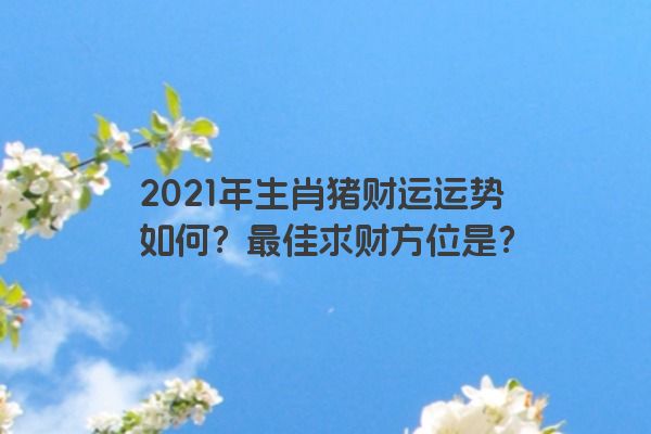 2021年生肖猪财运运势如何？最佳求财方位是？