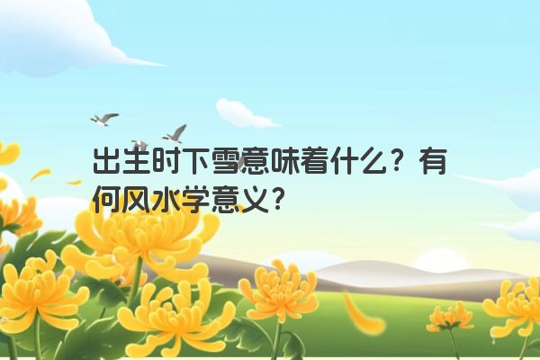 出生时下雪意味着什么?有何风水学意义? 出生时下雪意味着什么?有何风水学意义?