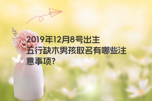 2019年12月8号出生五行缺木男孩取名有哪些注意事项？