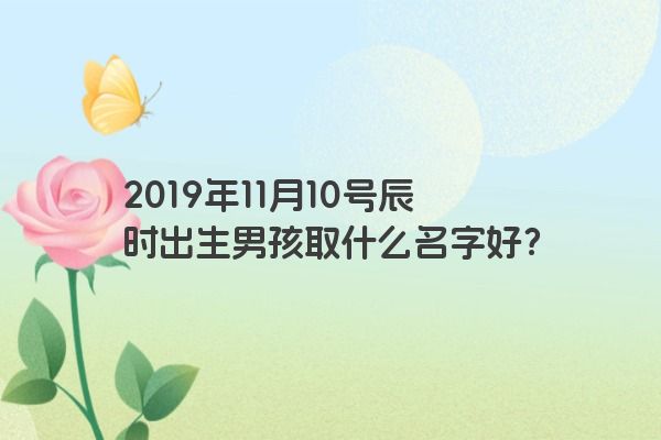 2019年11月10号辰时出生男孩取什么名字好？