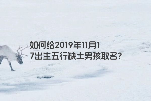 如何给2019年11月17出生五行缺土男孩取名？