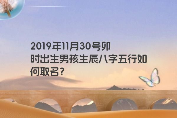 2019年11月30号卯时出生男孩生辰八字五行如何取名？
