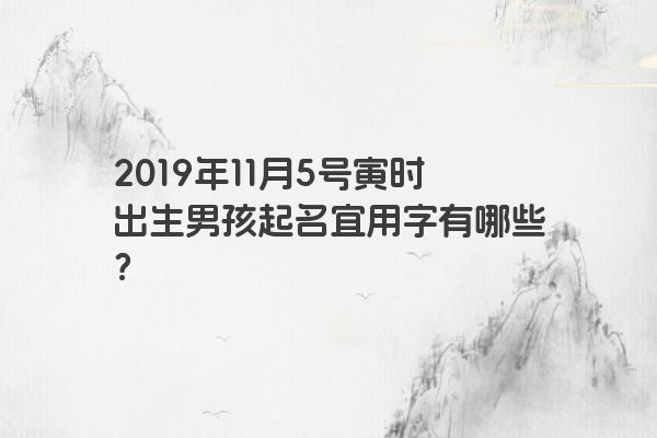 2019年11月5号寅时出生男孩起名宜用字有哪些？