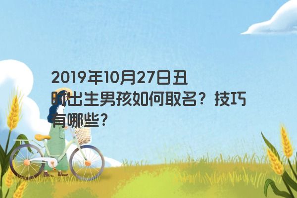 2019年10月27日丑时出生男孩如何取名？技巧有哪些？