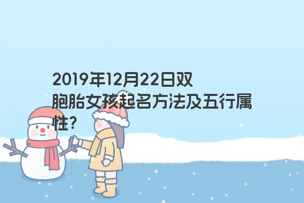 2019年12月22日双胞胎女孩起名方法及五行属性? 2019年12月22日双胞胎女孩起名方法及五行属性?