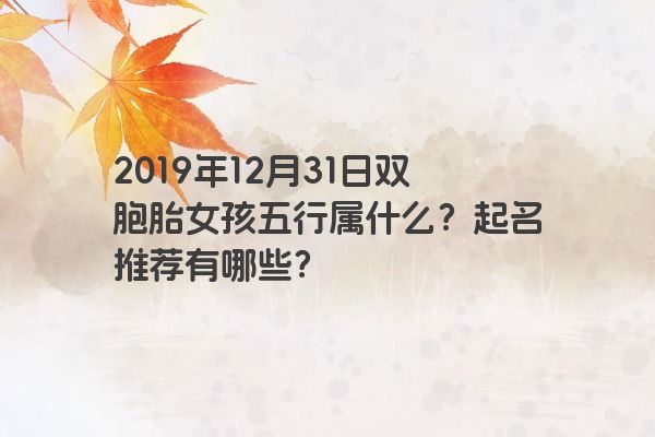 2019年12月31日双胞胎女孩五行属什么?起名推荐有哪些? 2019年12月31日双胞胎女孩五行属什么?起名推荐有哪些?