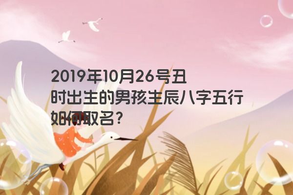 2019年10月26号丑时出生的男孩生辰八字五行如何取名？