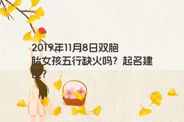 2019年11月8日双胞胎女孩五行缺火吗？起名建议？