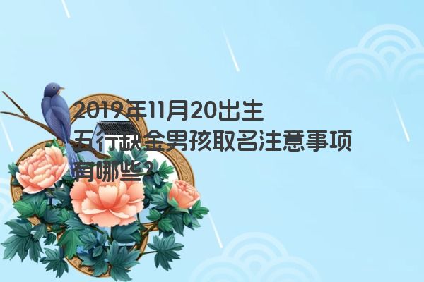2019年11月20出生五行缺金男孩取名注意事项有哪些？