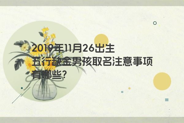 2019年11月26出生五行缺金男孩取名注意事项有哪些？