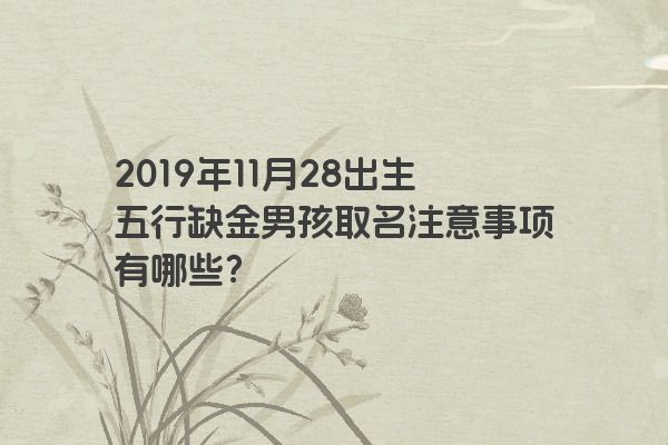 2019年11月28出生五行缺金男孩取名注意事项有哪些？