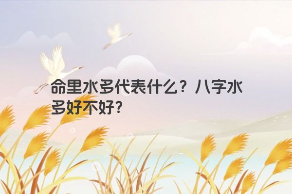 命里水多代表什么？八字水多好不好？