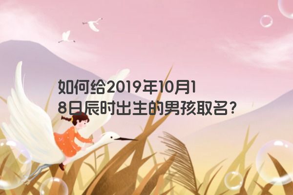 如何给2019年10月18日辰时出生的男孩取名？