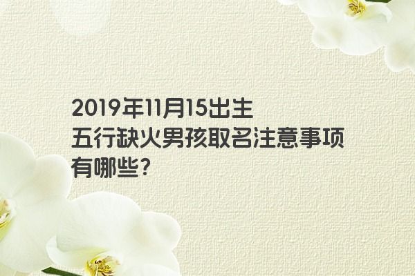 2019年11月15出生五行缺火男孩取名注意事项有哪些？