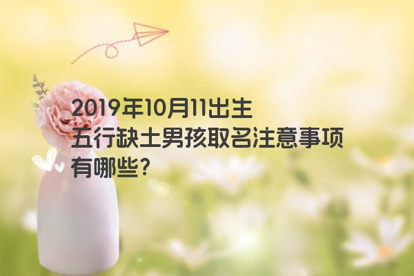 2019年10月11出生五行缺土男孩取名注意事项有哪些？