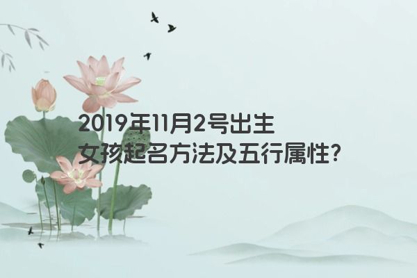 2019年11月2号出生女孩起名方法及五行属性？