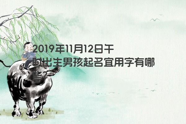 2019年11月12日午时出生男孩起名宜用字有哪些？