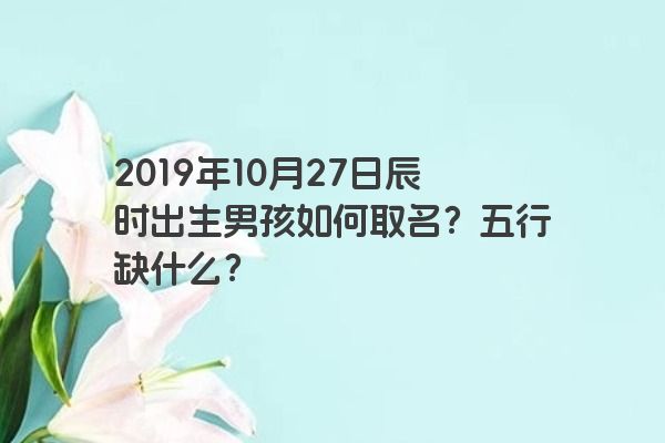 2019年10月27日辰时出生男孩如何取名？五行缺什么？