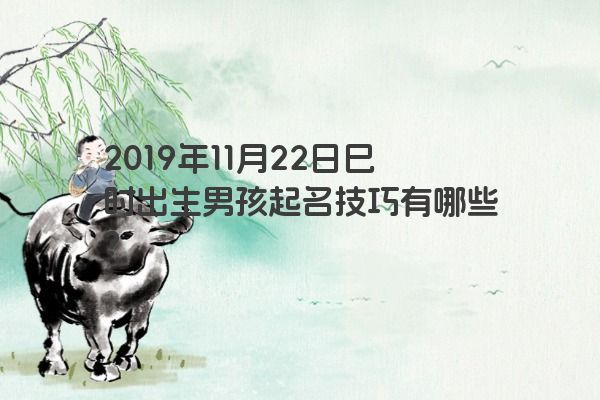2019年11月22日巳时出生男孩起名技巧有哪些？