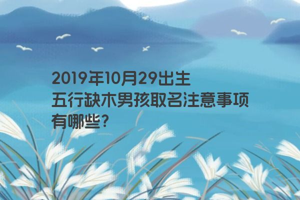 2019年10月29出生五行缺木男孩取名注意事项有哪些？