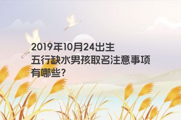2019年10月24出生五行缺水男孩取名注意事项有哪些？