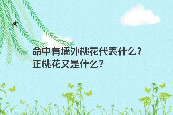 命中有墙外桃花代表什么？正桃花又是什么？