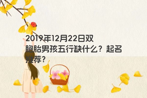 2019年12月22日双胞胎男孩五行缺什么?起名推荐? 2019年12月22日双胞胎男孩五行缺什么?起名推荐?