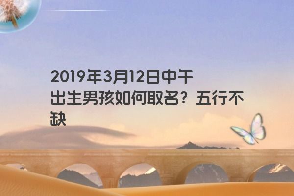 2019年3月12日中午出生男孩如何取名？五行不缺