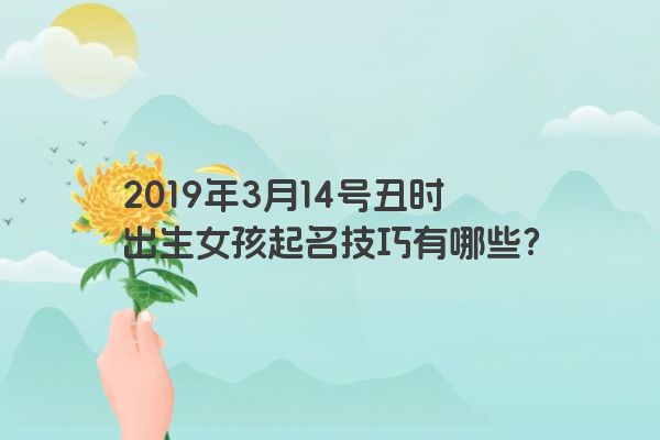 2019年3月14号丑时出生女孩起名技巧有哪些？