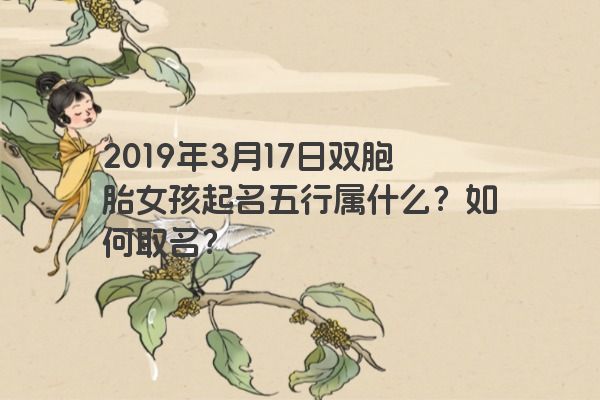 2019年3月17日双胞胎女孩起名五行属什么？如何取名？