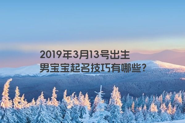 2019年3月13号出生男宝宝起名技巧有哪些？