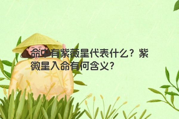 命中有紫薇星代表什么？紫微星入命有何含义？