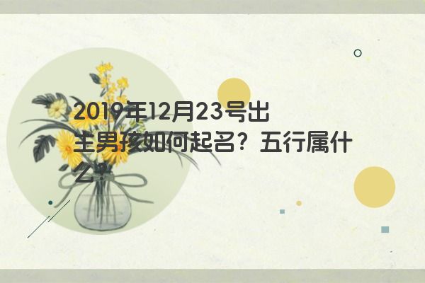 2019年12月23号出生男孩如何起名?五行属什么? 2019年12月23号出生男孩如何起名?五行属什么?