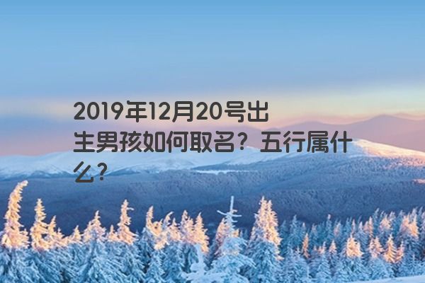 2019年12月20号出生男孩如何取名?五行属什么? 2019年12月20号出生男孩如何取名?五行属什么?