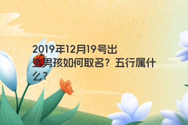 2019年12月19号出生男孩如何取名?五行属什么? 2019年12月19号出生男孩如何取名?五行属什么?