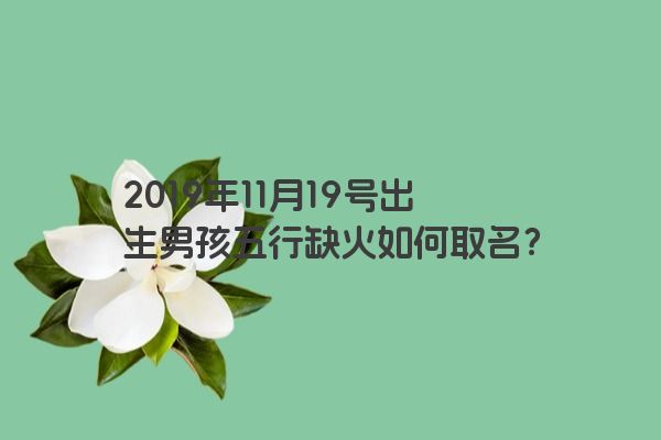2019年11月19号出生男孩五行缺火如何取名？