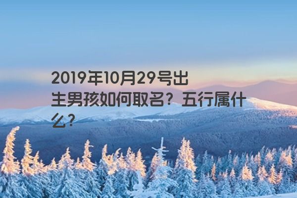 2019年10月29号出生男孩如何取名？五行属什么？
