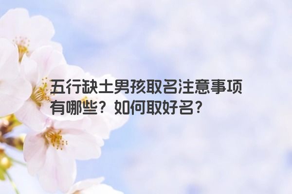 五行缺土男孩取名注意事项有哪些?如何取好名? 五行缺土男孩取名注意事项有哪些?如何取好名?