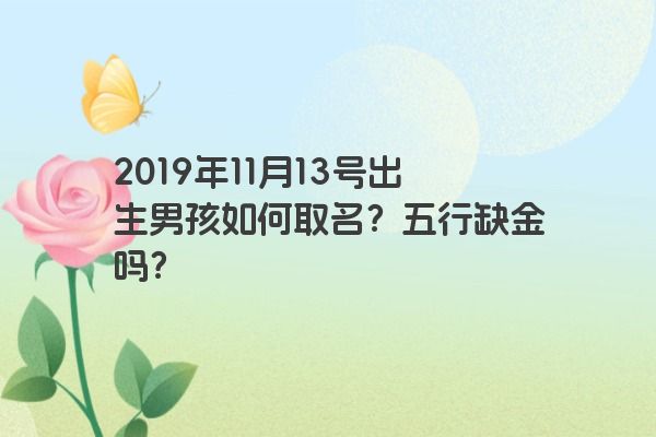 2019年11月13号出生男孩如何取名？五行缺金吗？