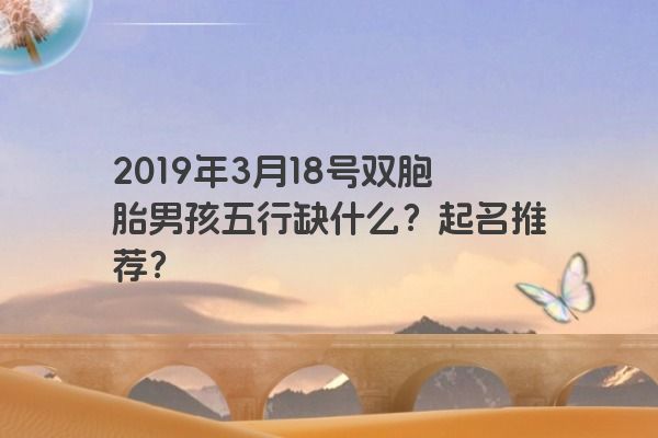 2019年3月18号双胞胎男孩五行缺什么？起名推荐？