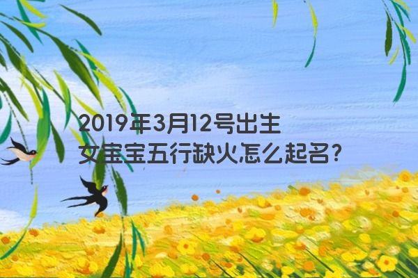 2019年3月12号出生女宝宝五行缺火怎么起名? 2019年3月12号出生女宝宝五行缺火怎么起名?