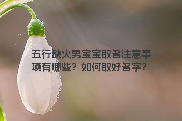 五行缺火男宝宝取名注意事项有哪些？如何取好名字？