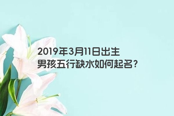 2019年3月11日出生男孩五行缺水如何起名? 2019年3月11日出生男孩五行缺水如何起名?