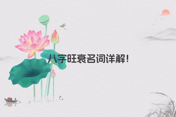 八字旺衰名词详解！