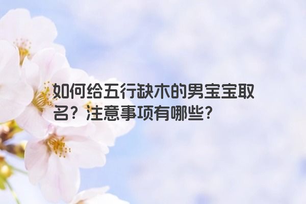 如何给五行缺木的男宝宝取名?注意事项有哪些? 如何给五行缺木的男宝宝取名?注意事项有哪些?